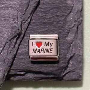 I ❤️ My Marine Italian Charm Bracelet Link